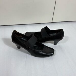 Paul Green Black Leather Mary Jane Pumps UK 6/US 8.5